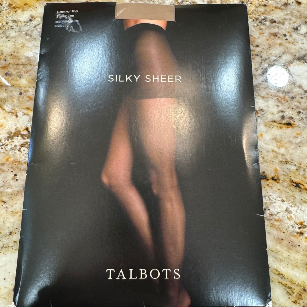 NEW-NEVER OPENED TALBOTS Silky Sheer Control Top Sheer Toe Pantyhose SIZE C